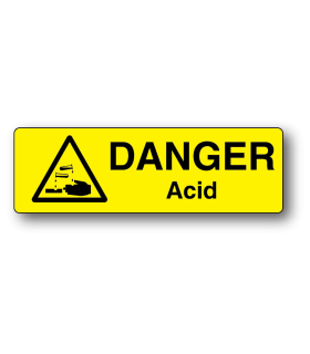 Danger Acid Strip Label