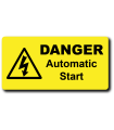 Danger Automatic Start Label
