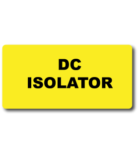 DC Isolator Label