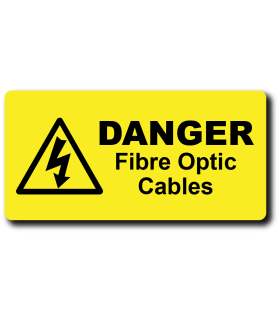 Danger Fibre Optic Cables Label