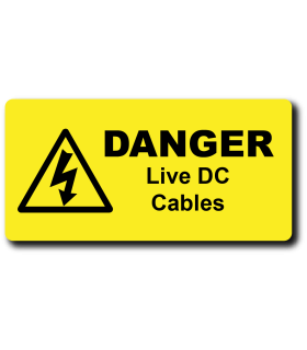 Danger Live DC Cables Label