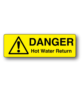 Danger Hot Water Return Label