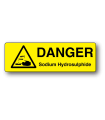 Danger Sodium Hydrosulphide Strip Label