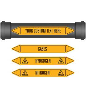 Pipe Marker 10 Pack - Gases Coloured Coded Yellow