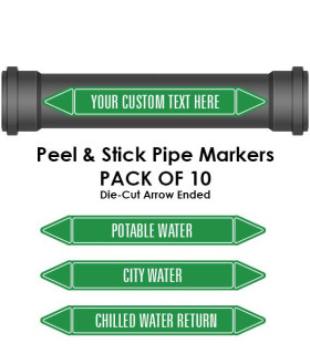 Pipe Marker 10 Pack - Air Coloured Coded Green