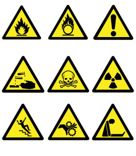Hazard Triangle Stickers on a Roll