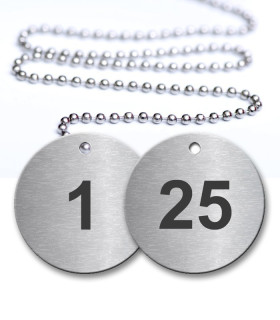 1-25 Numbered Tag - Engraved Stainless Steel