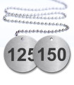 126-150 Numbered Tags Pack - Engraved Stainless Steel