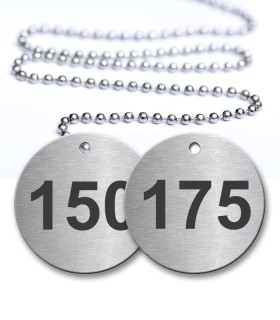 150-175 Numbered Tags Pack - Engraved Stainless Steel
