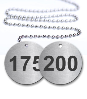 175-200 Numbered Tags Pack - Engraved Stainless Steel