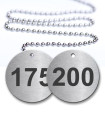 176-200 Numbered Tags Pack - Engraved Stainless Steel
