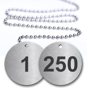 1-250 Pre-Defined Numbered Tags
