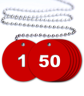 Numbered Valve Tags - 50 Pack