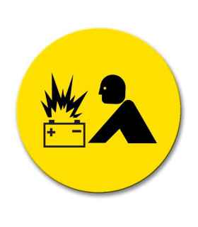 Battery Explosion - Engraved Traffolyte Machine Safety Labels